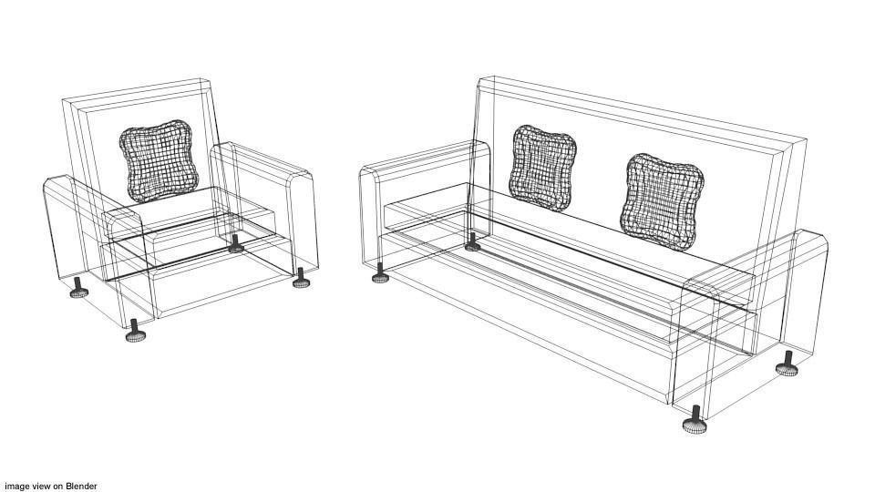 Sofa Set - Type 1 3D model_3