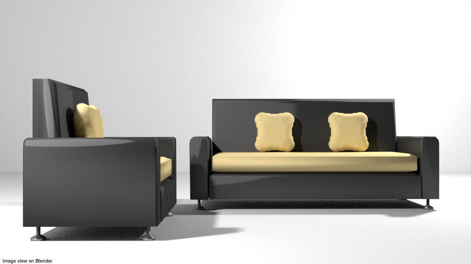 Sofa Set - Type 1 3D model_1