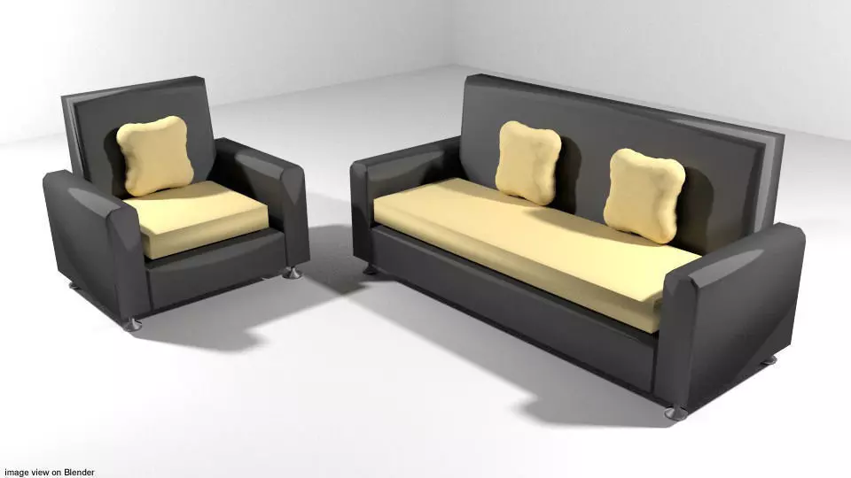 Sofa Set - Type 1 3D model_0