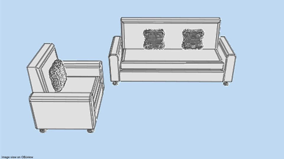 Sofa Set - Type 1 3D model_4