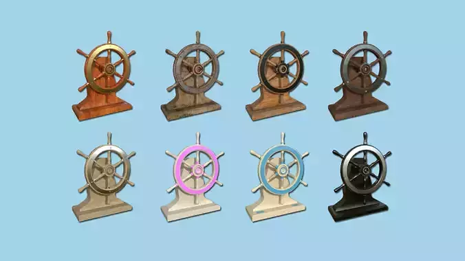 08 Pirate Ship Wheel Collection - Helm Interior Parts 