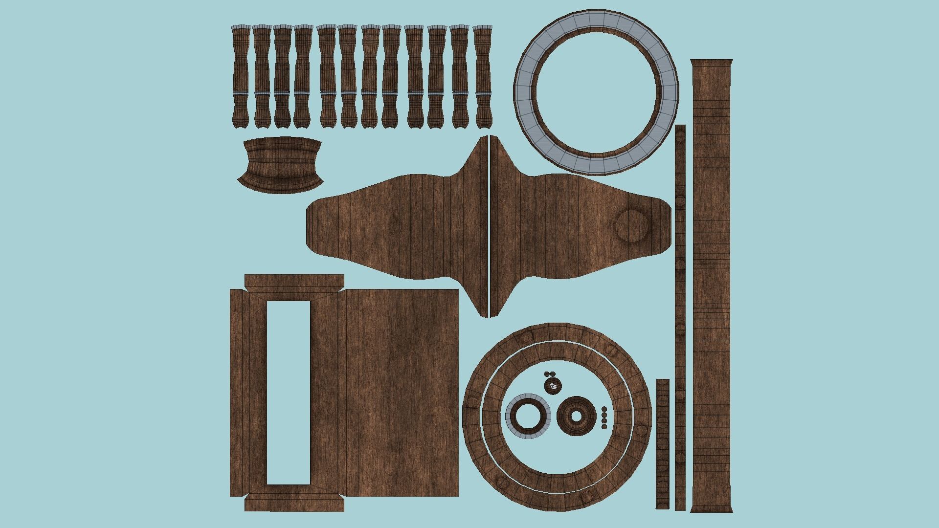 08 Pirate Ship Wheel Collection - Helm Interior Parts _52