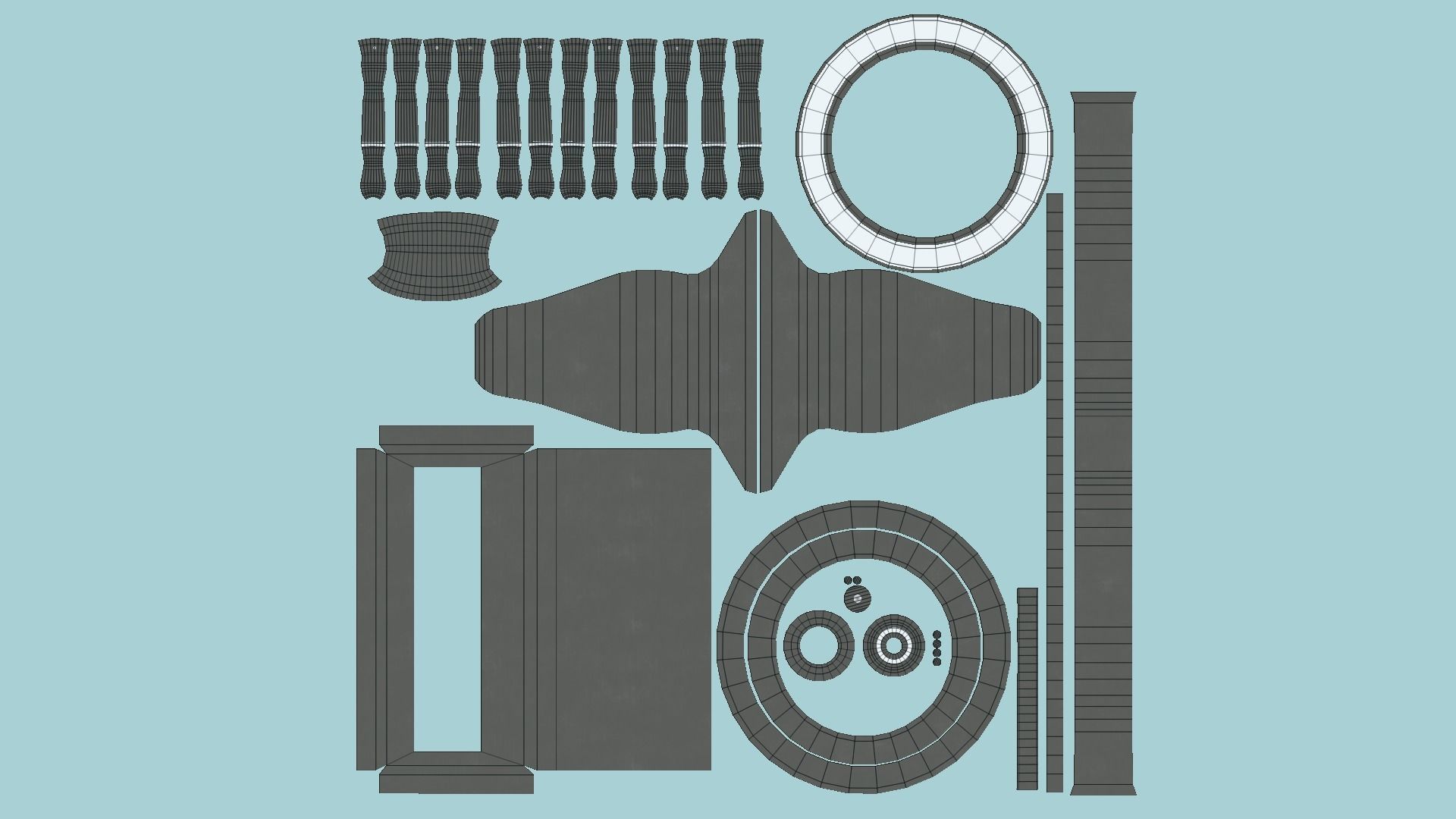 08 Pirate Ship Wheel Collection - Helm Interior Parts _47