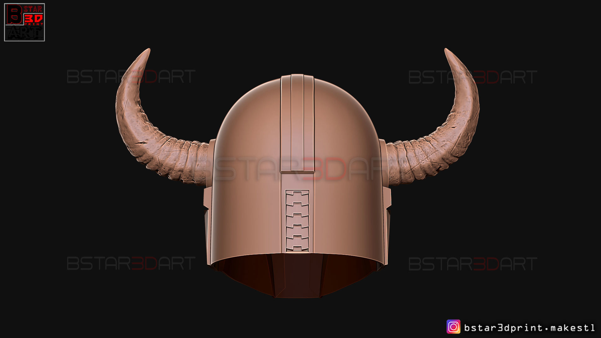 Viking Mandalorian Helmet - Buffalo Horns - High Quality Model 3D print model_16