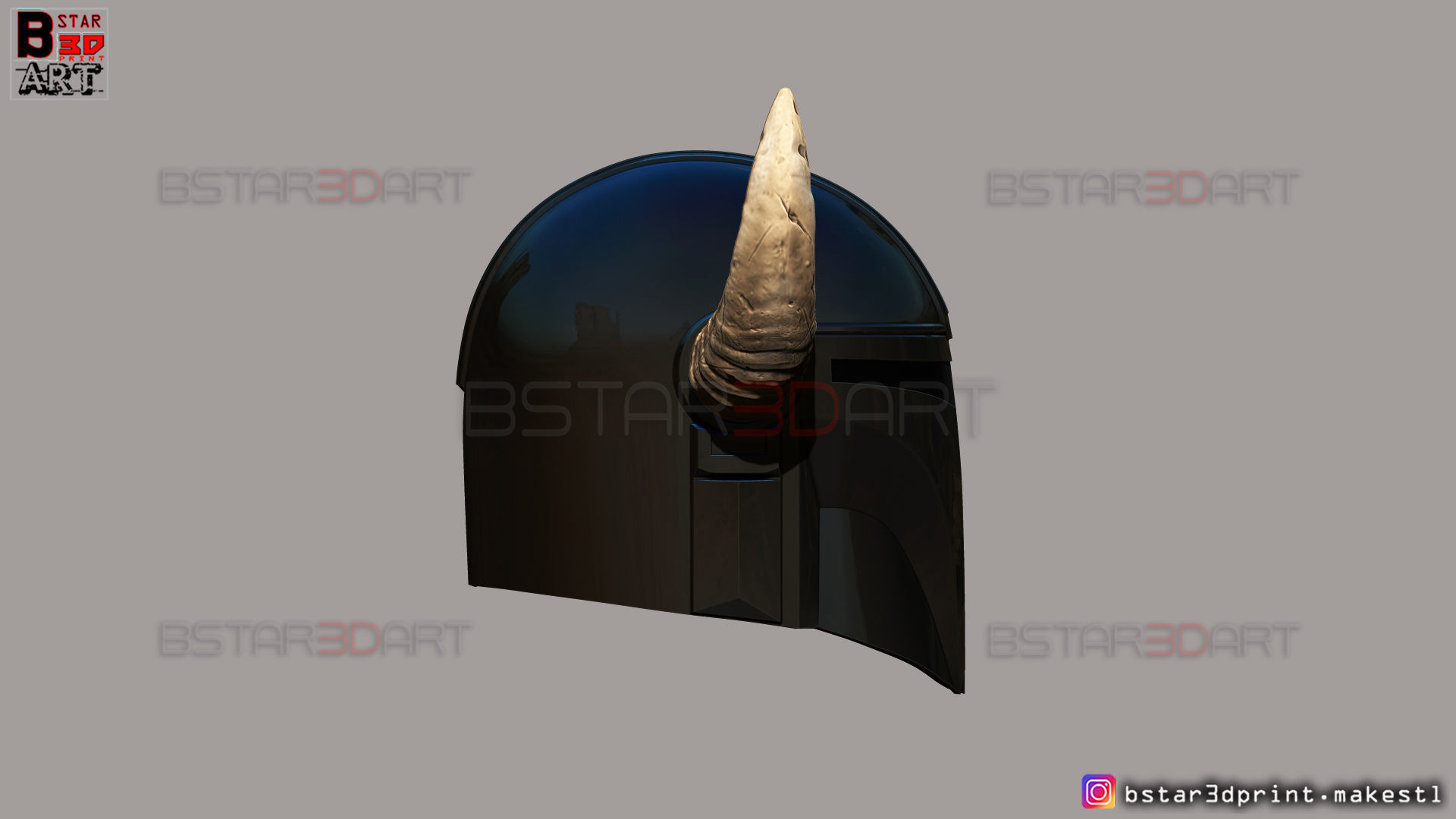 Viking Mandalorian Helmet - Buffalo Horns - High Quality Model 3D print model_10