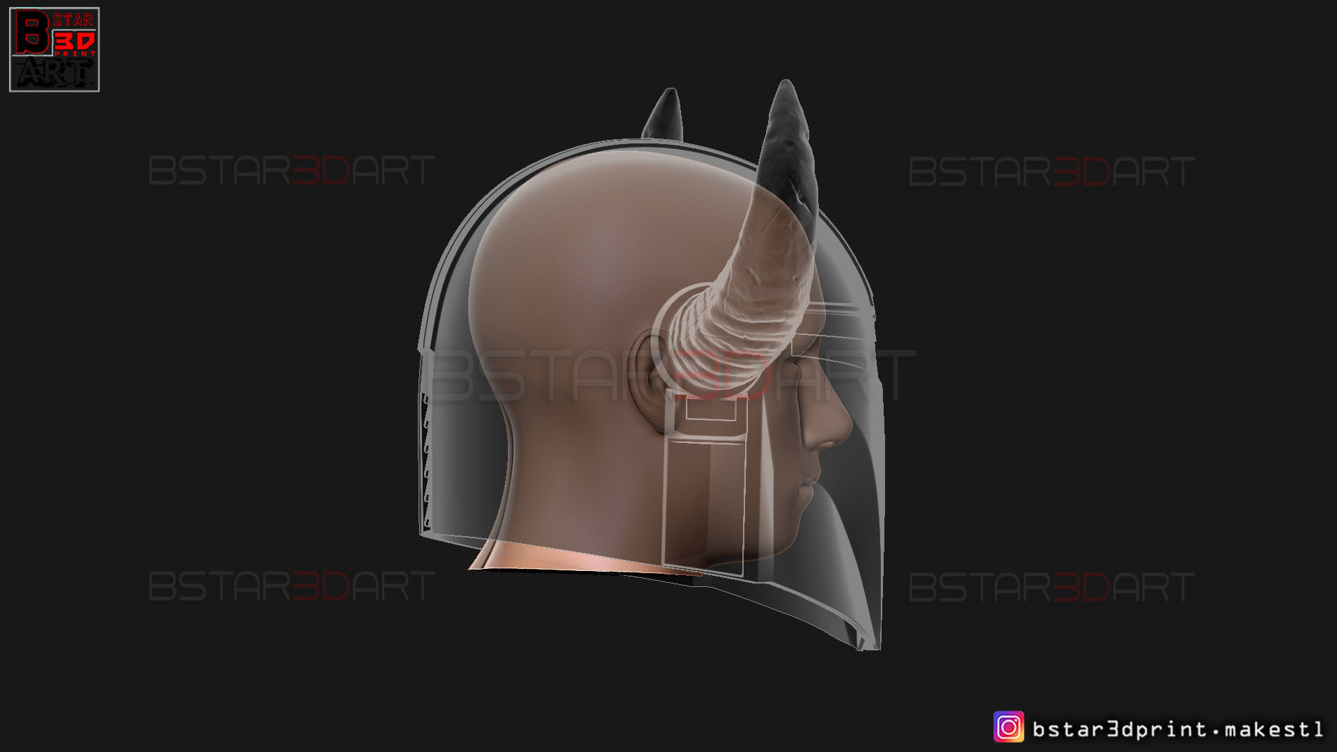 Viking Mandalorian Helmet - Buffalo Horns - High Quality Model 3D print model_24