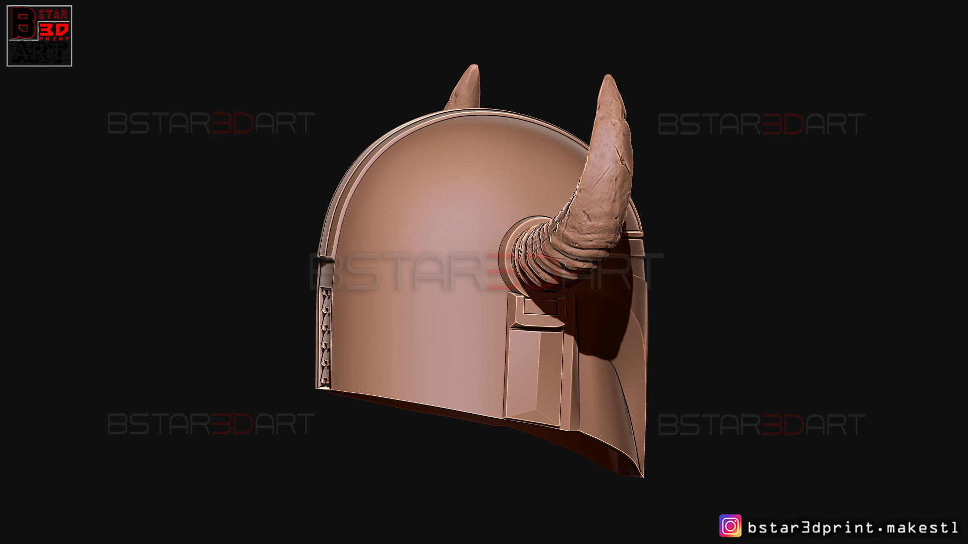 Viking Mandalorian Helmet - Buffalo Horns - High Quality Model 3D print model_17