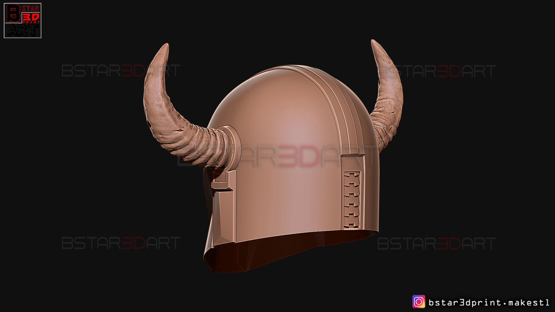 Viking Mandalorian Helmet - Buffalo Horns - High Quality Model 3D print model_15
