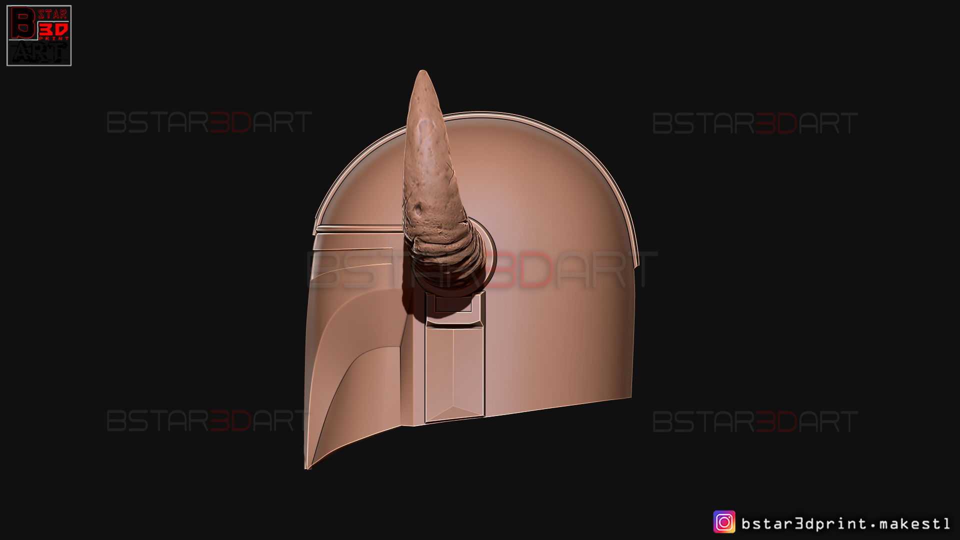 Viking Mandalorian Helmet - Buffalo Horns - High Quality Model 3D print model_14