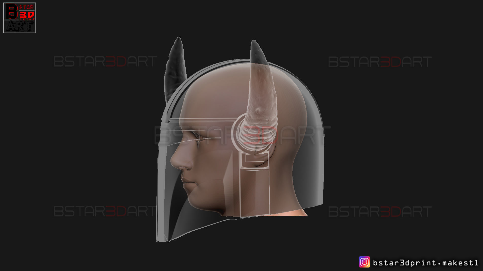 Viking Mandalorian Helmet - Buffalo Horns - High Quality Model 3D print model_23