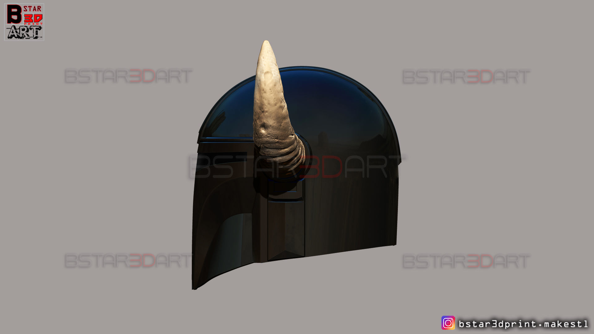 Viking Mandalorian Helmet - Buffalo Horns - High Quality Model 3D print model_6