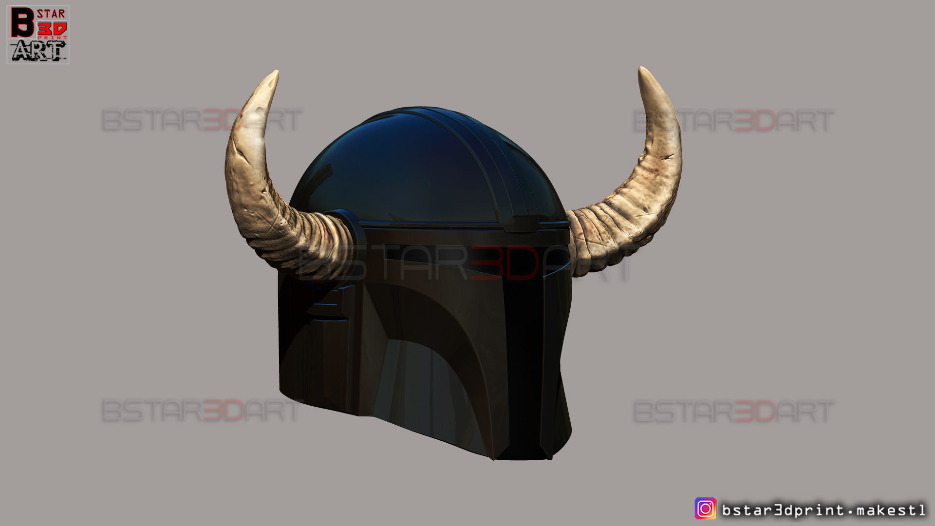 Viking Mandalorian Helmet - Buffalo Horns - High Quality Model 3D print model_11