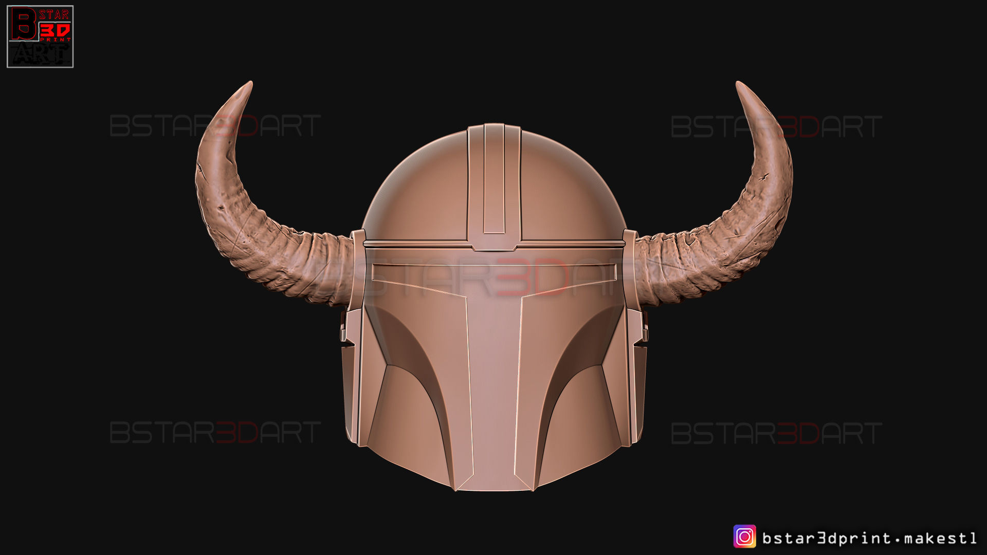 Viking Mandalorian Helmet - Buffalo Horns - High Quality Model 3D print model_12