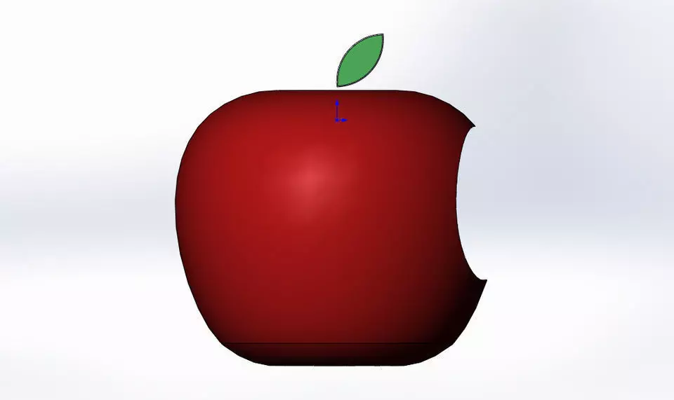apple with leaf Free 3D model_0