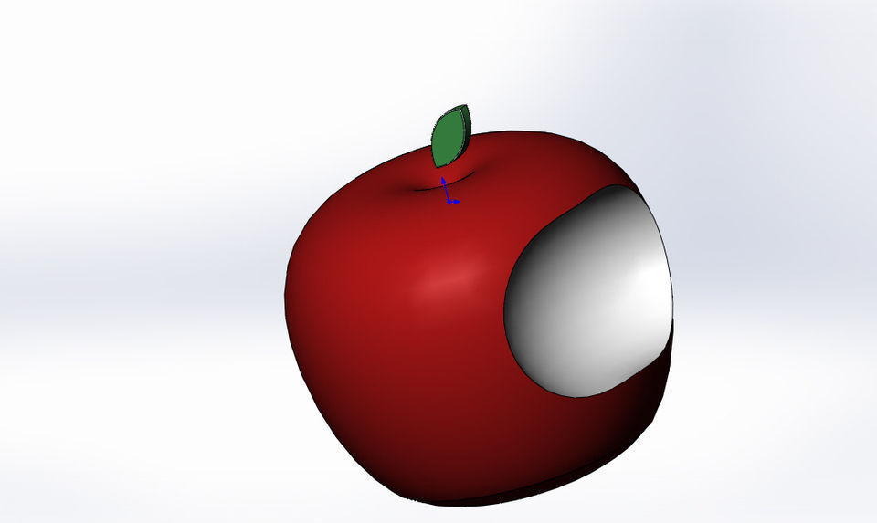 apple with leaf Free 3D model_1