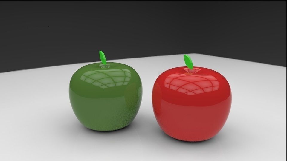 apple with leaf Free 3D model_2