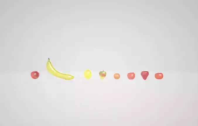 Fruit Collection apple Low-poly 3D model