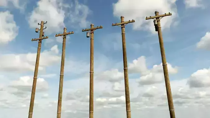 Electric Pole Low-poly 3D model