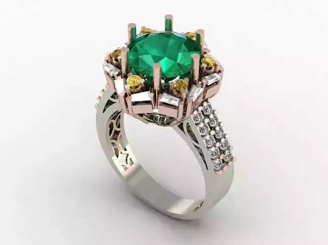 Solitare style ring for wedding with taper