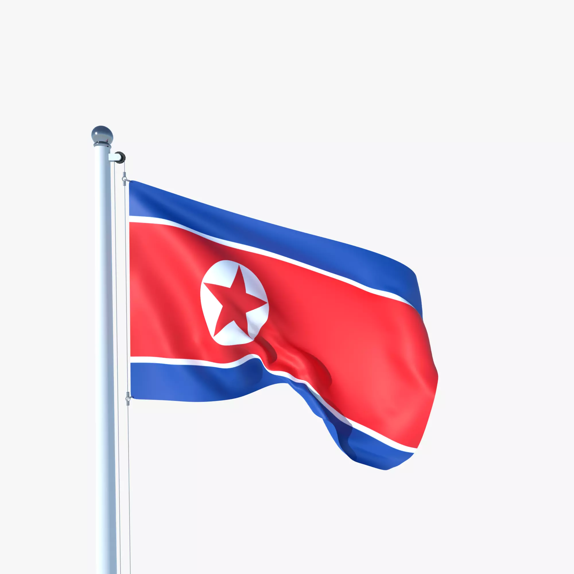 Animated Flag of North Korea Low-poly 3D model