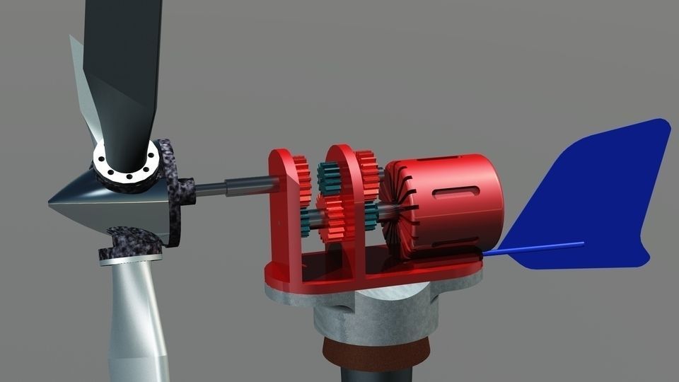 windmill wind turbine Free 3D model_1