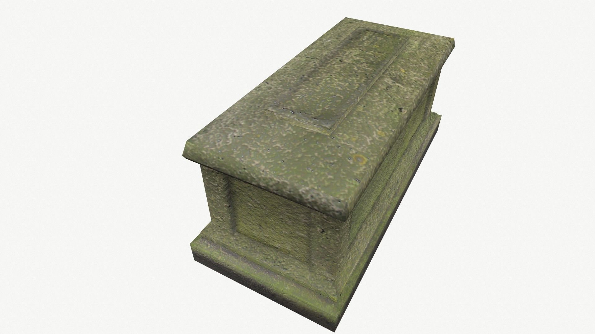Tombstone mossy Low-poly 3D model_4