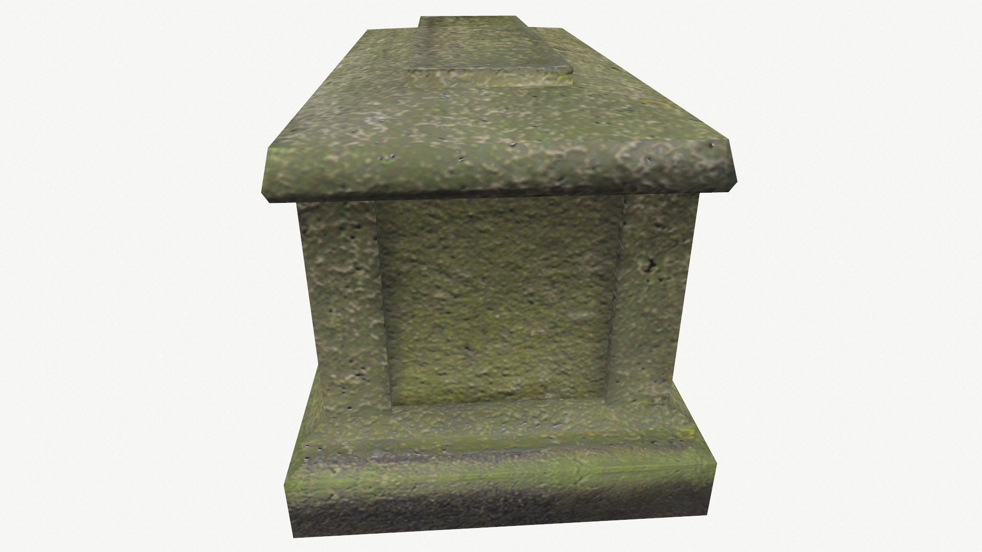 Tombstone mossy Low-poly 3D model_3