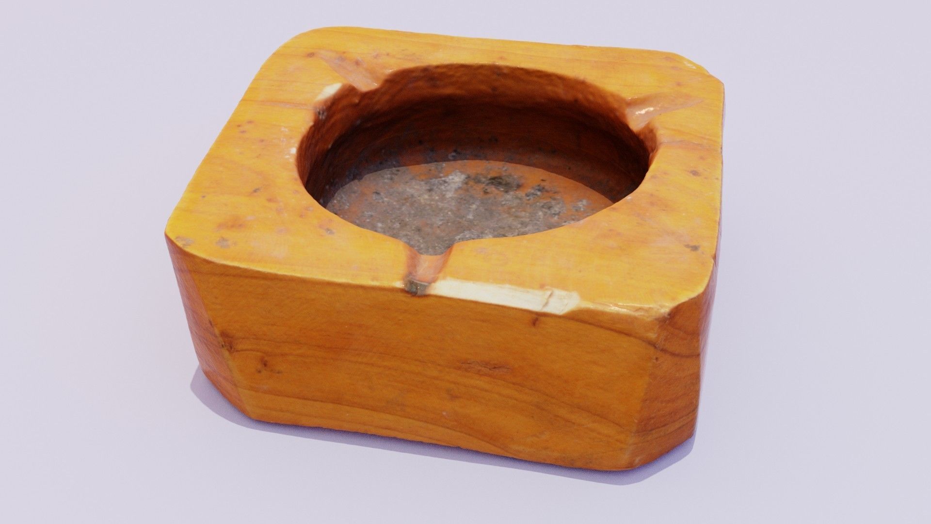 Ashtray wood high-poly 3D model_2