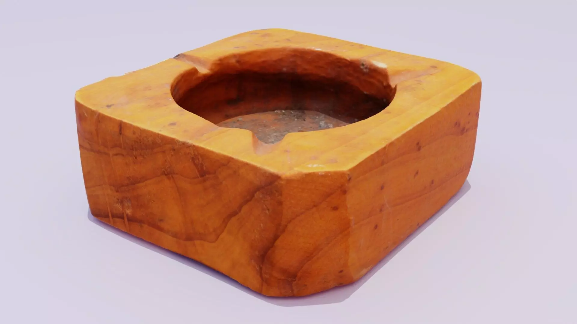 Ashtray wood high-poly 3D model_0