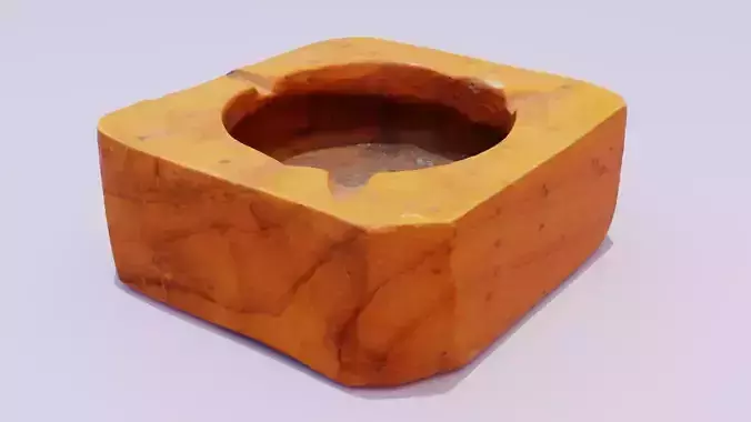 Ashtray wood high-poly 3D model