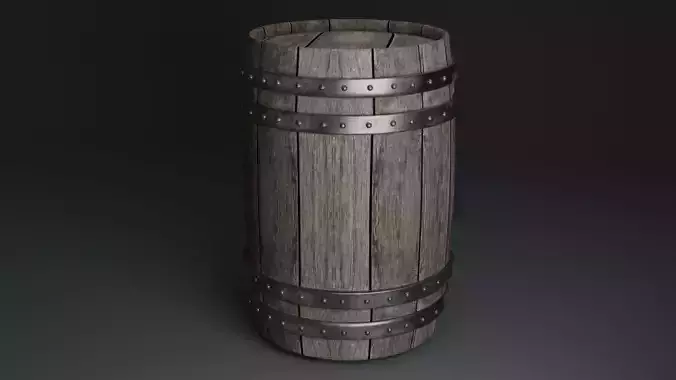 Barrel wooden with rivets
