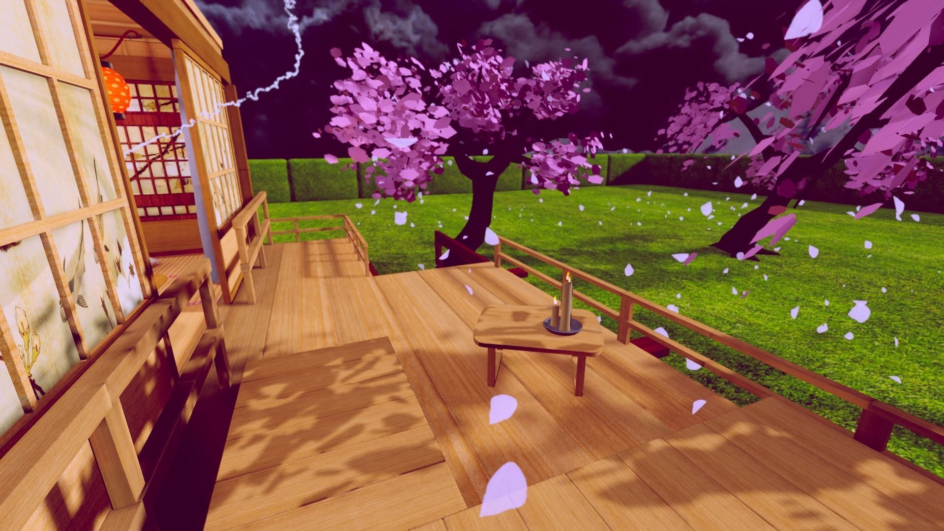 Samurai Sleeping Den Scene Low-poly 3D model_6