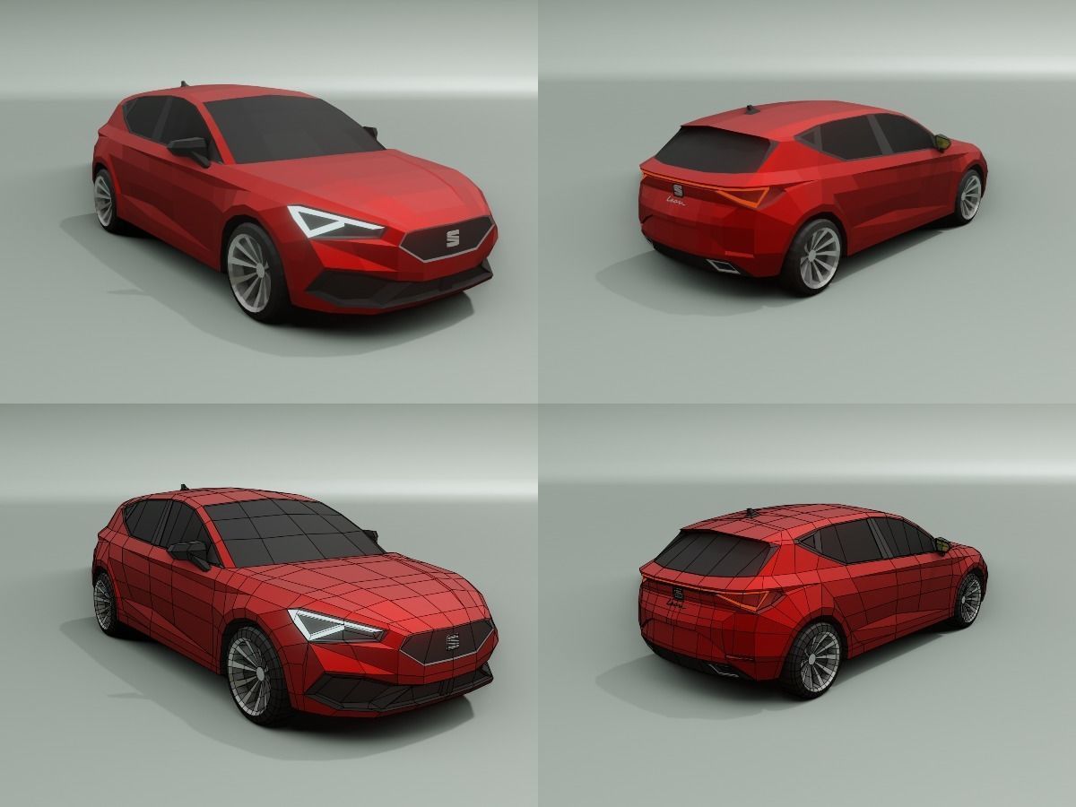 collection of 50 low poly cars 3D models Low-poly 3D model_39