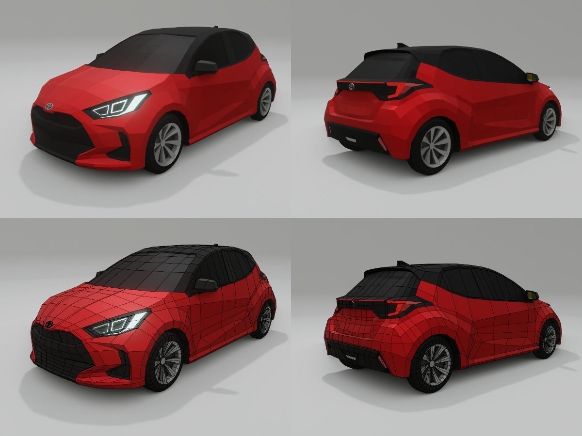 collection of 50 low poly cars 3D models Low-poly 3D model_53