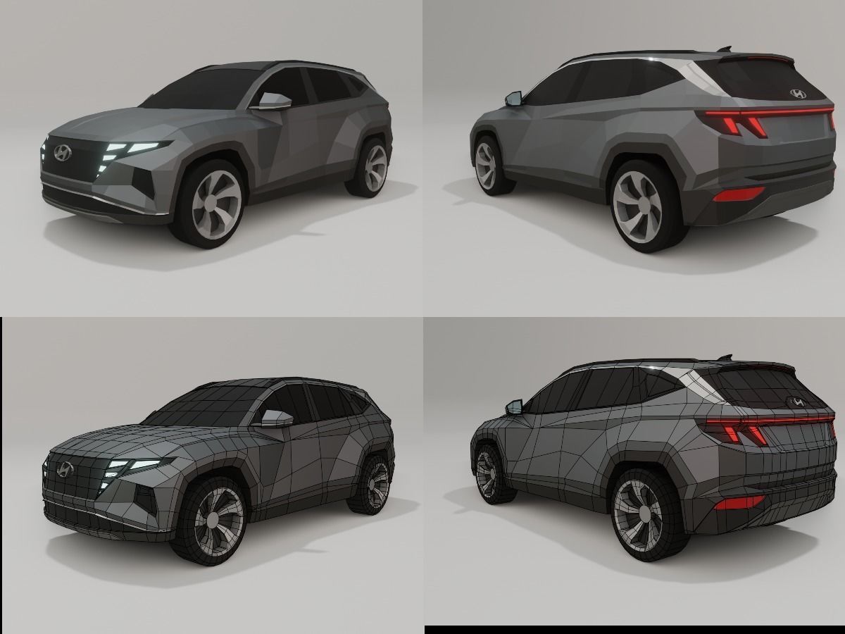 collection of 50 low poly cars 3D models Low-poly 3D model_24