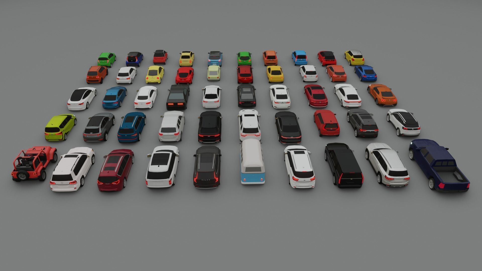collection of 50 low poly cars 3D models Low-poly 3D model_7
