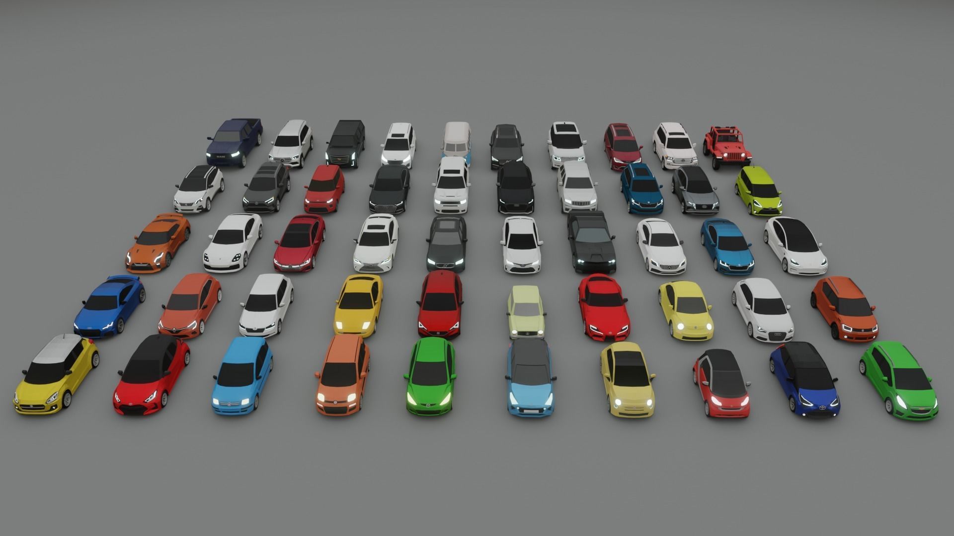collection of 50 low poly cars 3D models Low-poly 3D model_6
