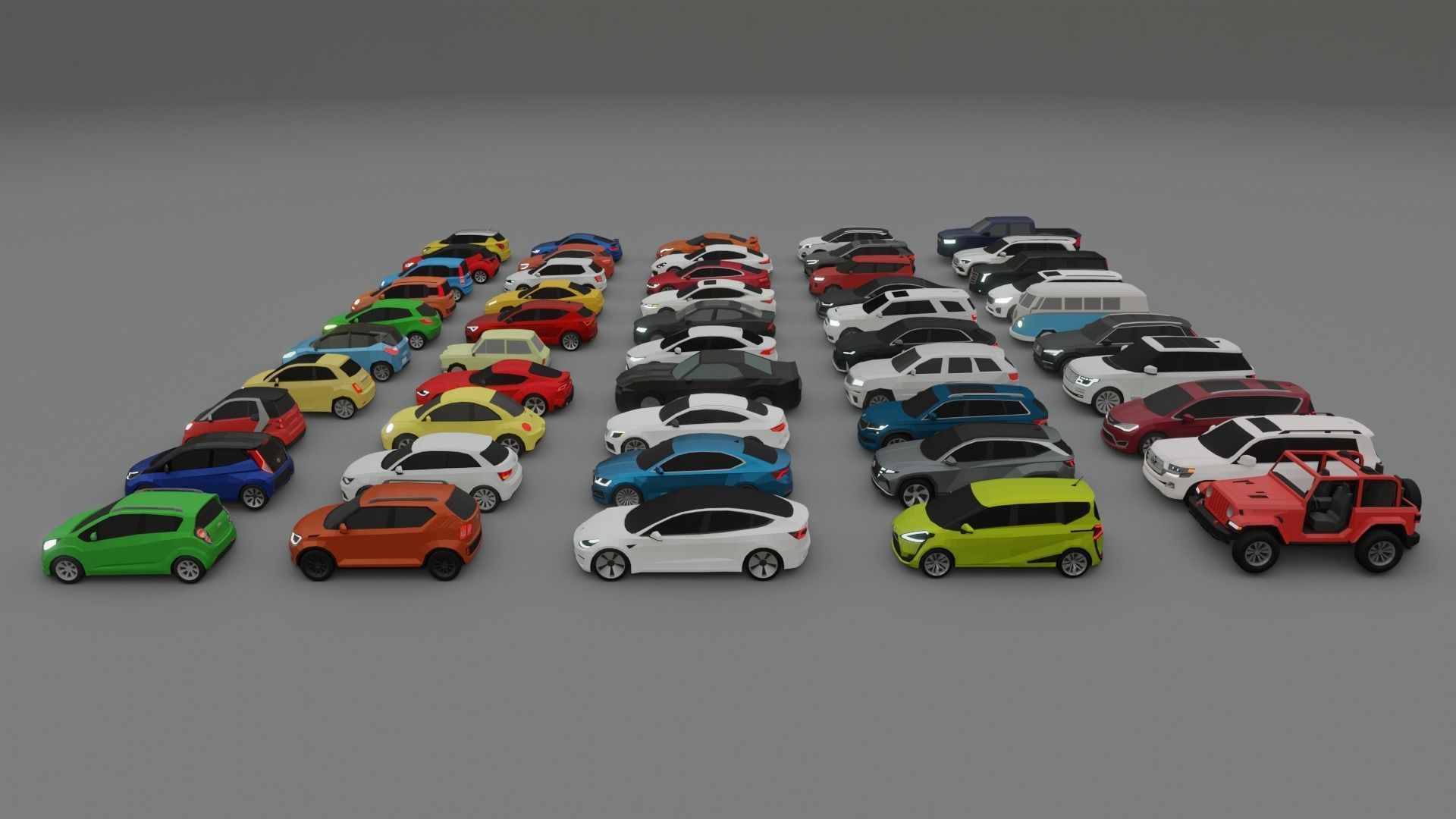 collection of 50 low poly cars 3D models Low-poly 3D model_8
