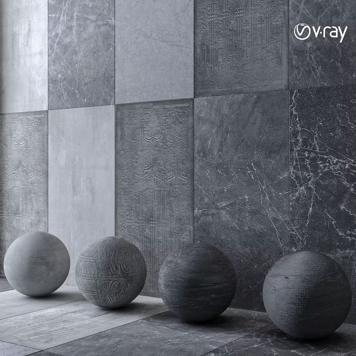 Dark gray concrete Matte polished tile Texture_0