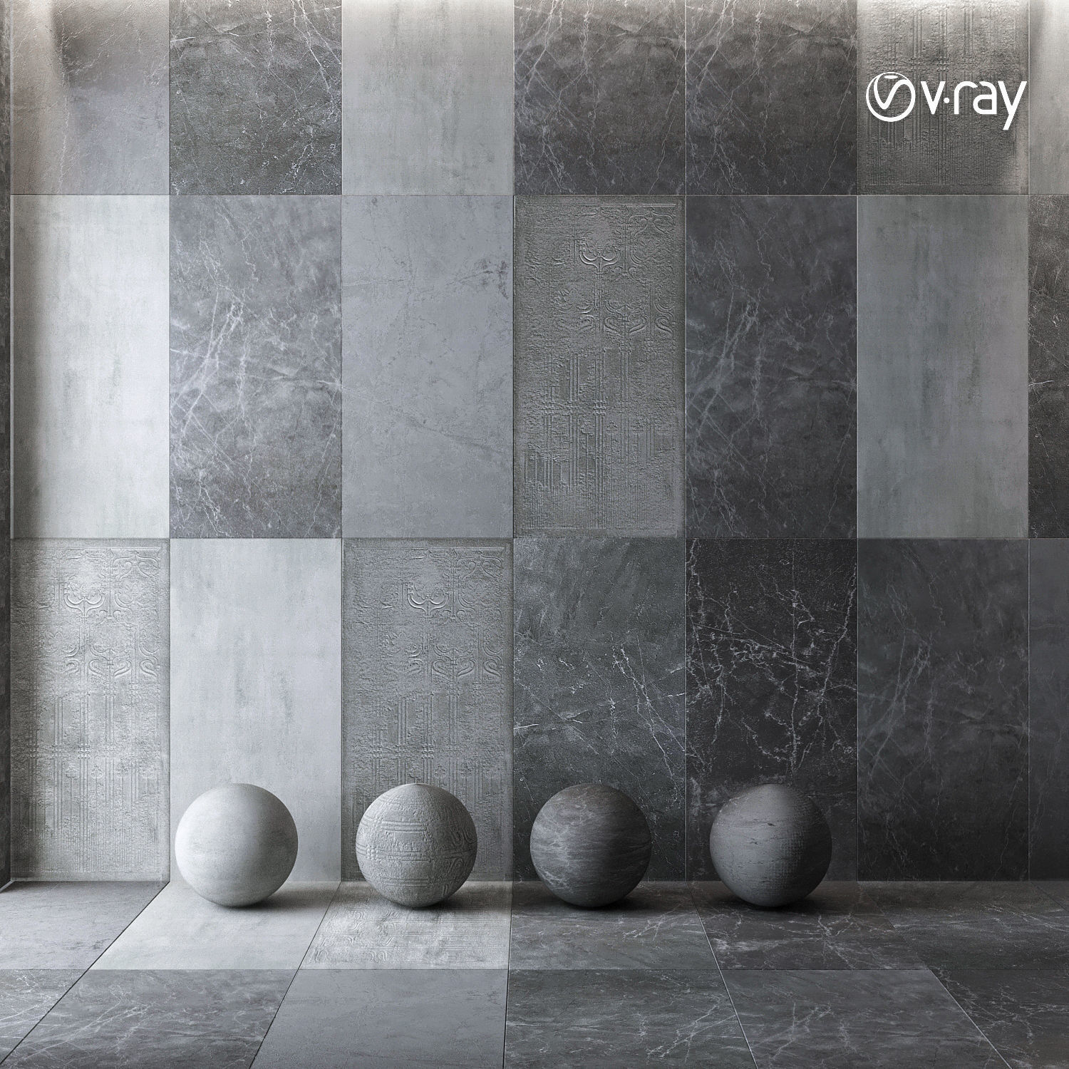 Dark gray concrete Matte polished tile Texture_2