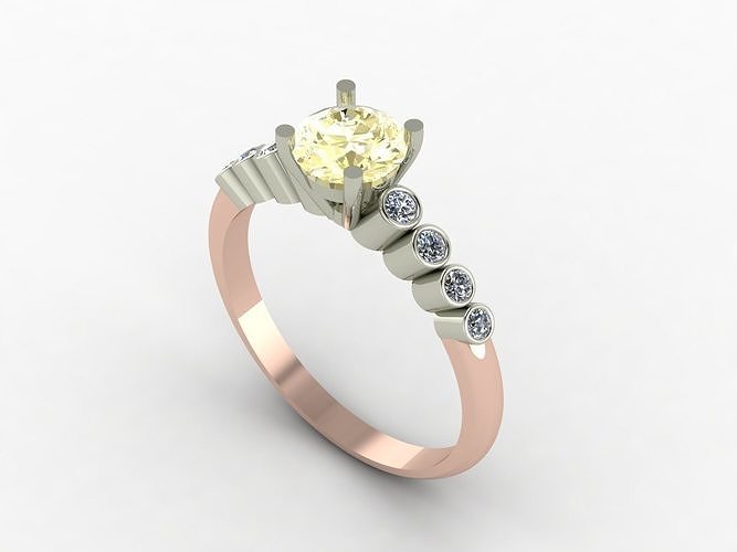 solitare style ring for wedding 3D print model