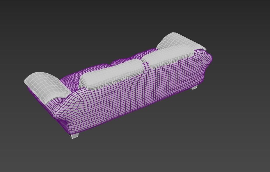 Worn Leather Sofa With Graffiti 3D model_7