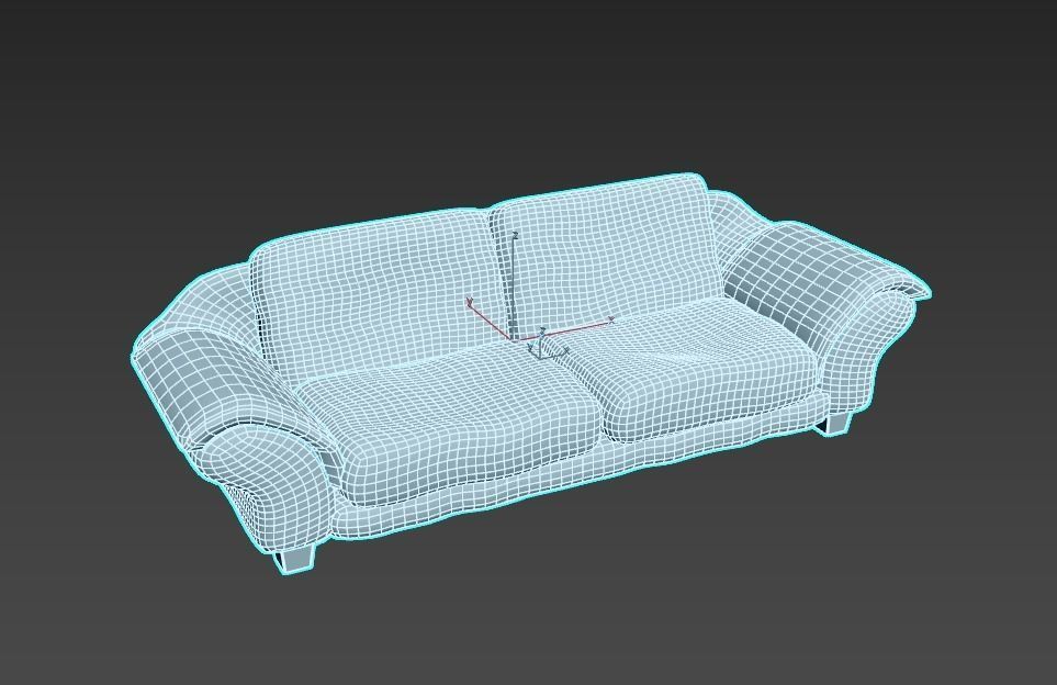Worn Leather Sofa With Graffiti 3D model_6
