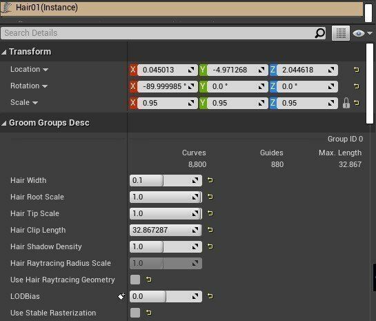 Sam Grooming Real-Time Hairstyle Unreal Engine 4 3D model_10