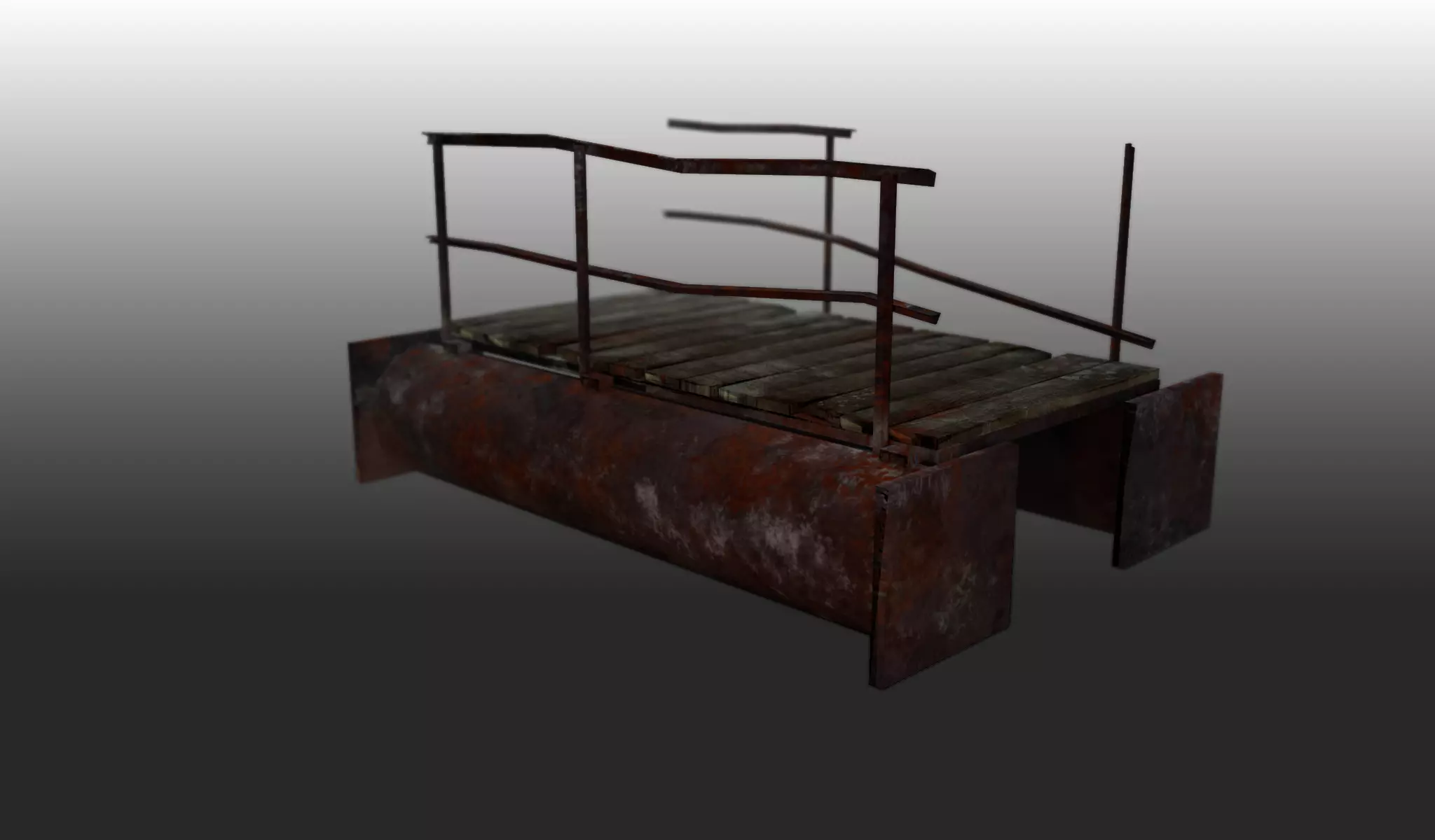 Old bridge Low-poly 3D model