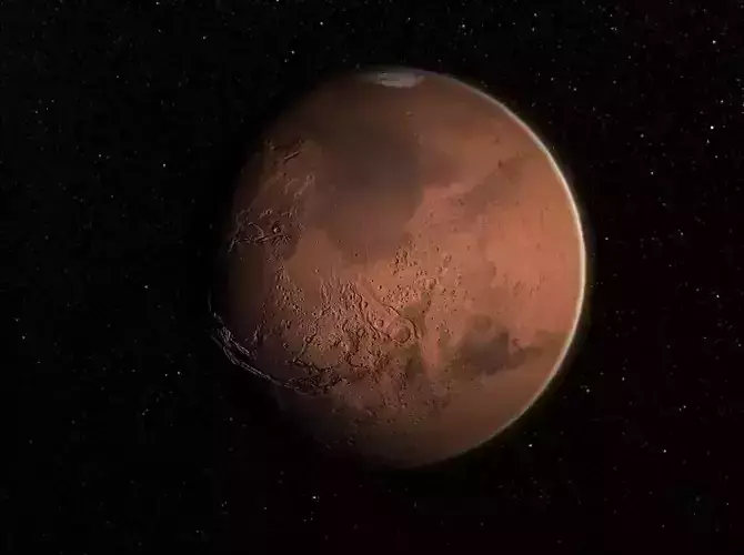 Realistic Mars Planet with atmosphere 3D model