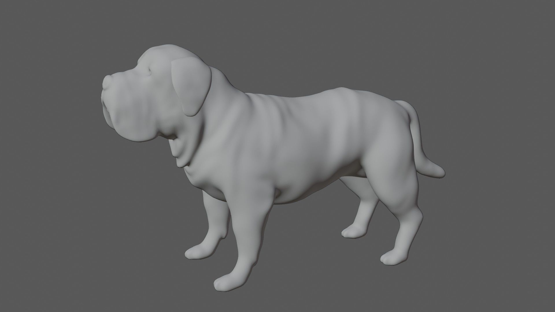Mastiff dog Low-poly 3D model_6