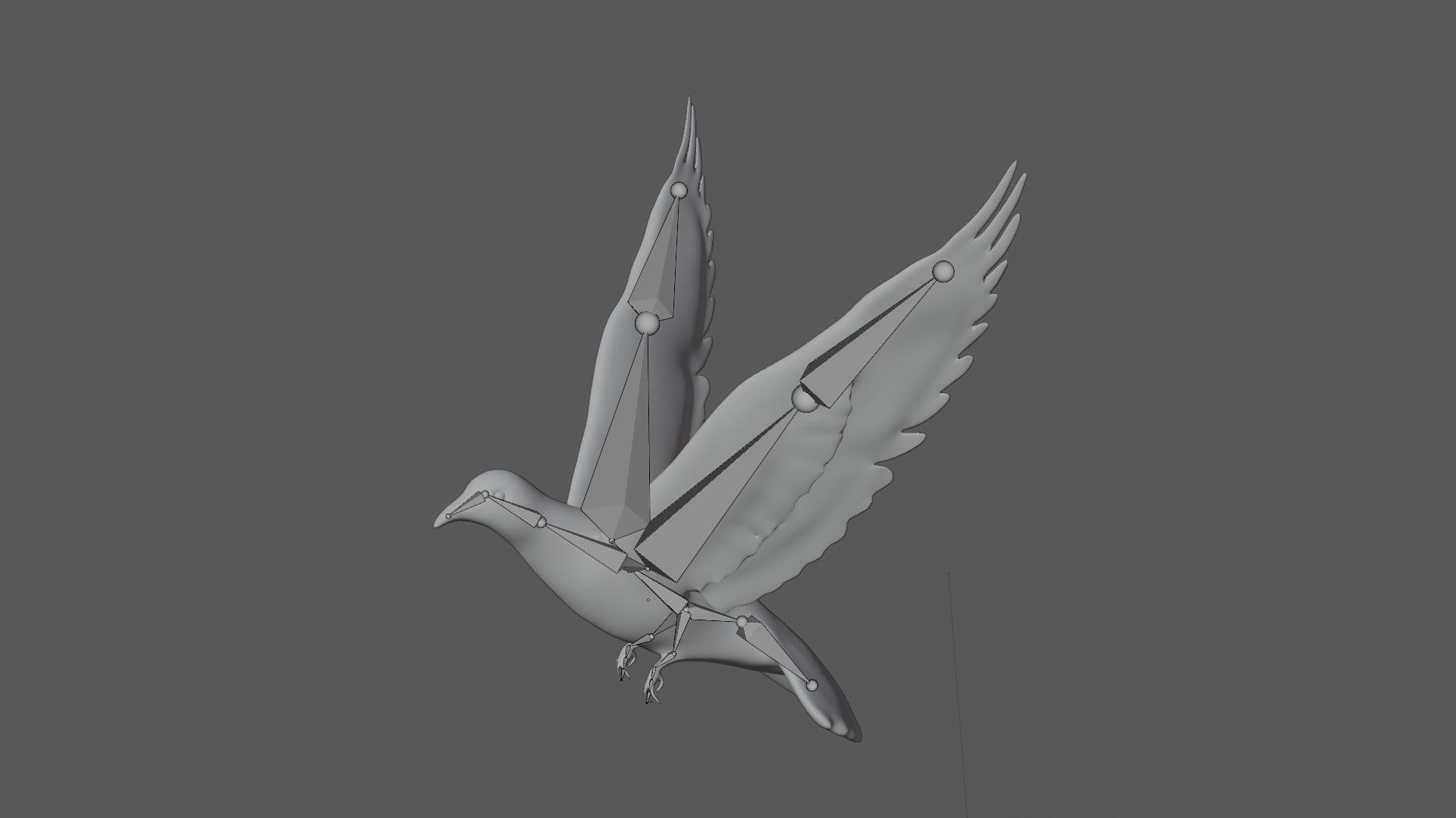 Pigeon in flight Low-poly 3D model_7