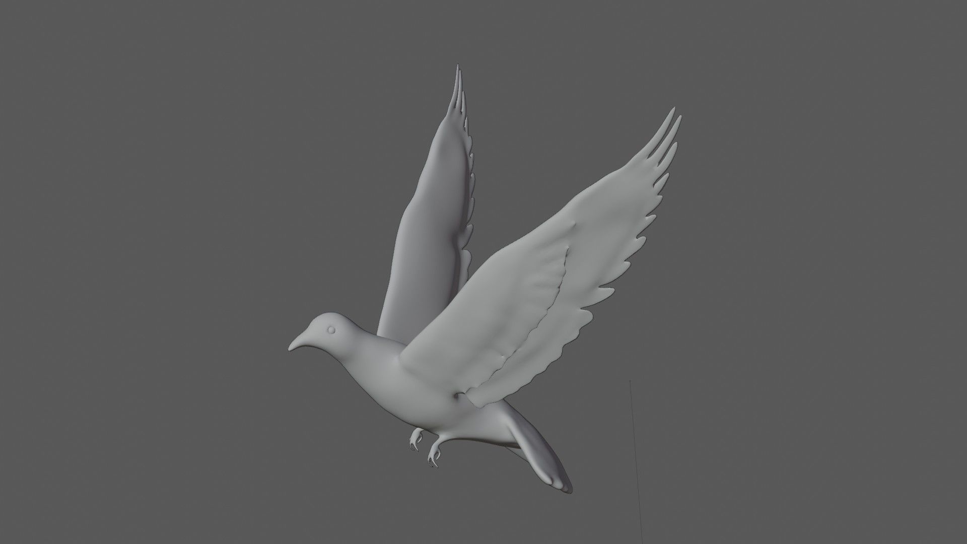Pigeon in flight Low-poly 3D model_6