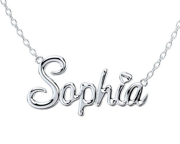  3D Necklace Pendant Sophia Font Shiny-NPFN0001 3D print model